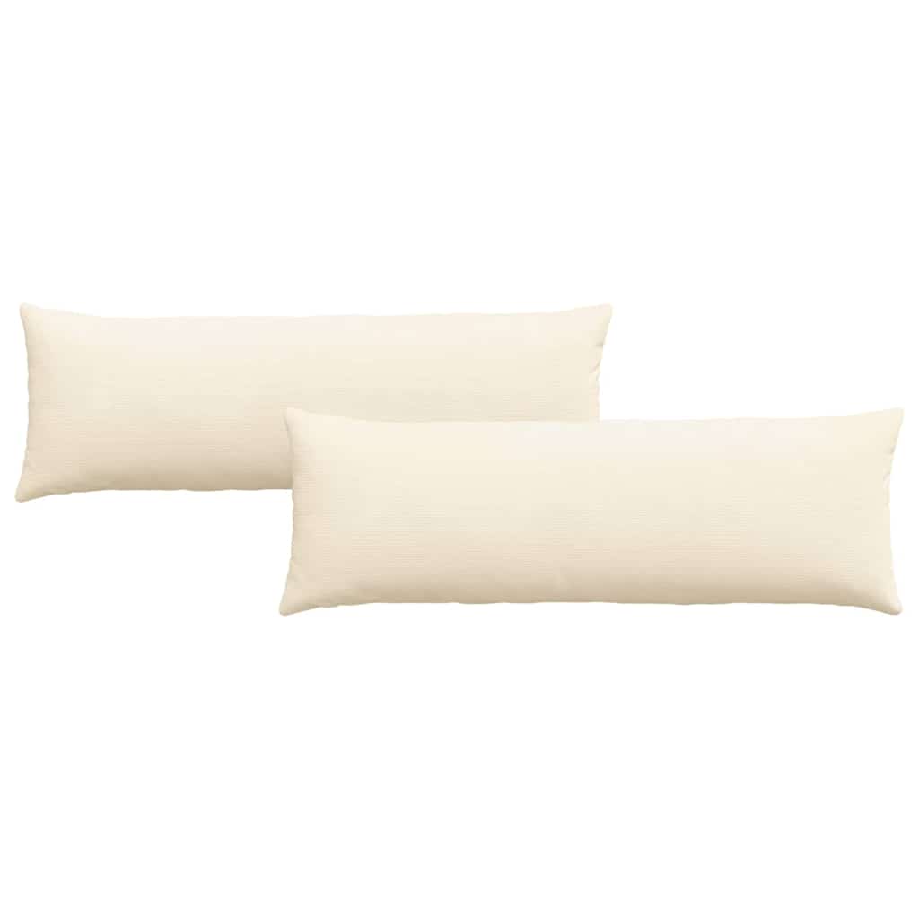Sofa Pillows 2 pcs Cream 120 x 40 cm Corduroy Fabric